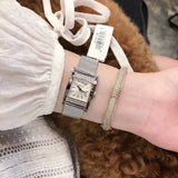Buy Shop Guess Nouveau Diamonds Silver Dial Silver Mesh Bracelet Watch for Women - W0127L1 USA Online