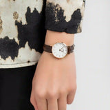 Buy Shop Daniel Wellington Classic Petite Bristol White Dial Brown Leather Strap Watch For Women - DW00100227 USA Online