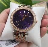 Buy Shop Michael Kors Darci Purple Dial Two Tone Steel Strap Watch for Women - MK3353 USA Online
