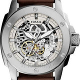 Buy Shop Fossil Modern Machine Automatic Skeleton White Dial Brown Leather Strap Watch for Women - ME3083 USA Online