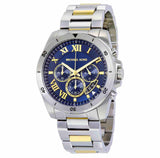 Buy Shop Michael Kors Brecken Chronograph Blue Dial Two Tone Steel Strap Watch For Men - MK8437 USA Online