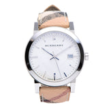Buy Shop Burberry The City Silver Dial Brown Leather Strap Watch for Women - BU9025 USA Online