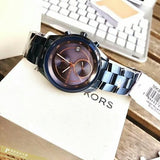 Buy Shop Michael Kors Briar Blue Dial Blue Steel Strap Watch For Women - MK6468 USA Online