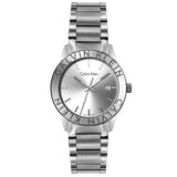 Buy Shop Calvin Klein Steady Silver Dial Silver Steel Strap Watch for Women - K7Q21146 USA Online