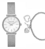 Buy Shop Michael Kors Pyper Quartz Mother of Pearl White Dial Silver Mesh Strap Watch For Women - MK4618 USA Online