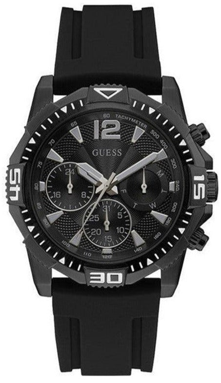Buy Shop Guess Commander Black Dial Black Rubber Strap Watch for Men - GW0211G3 USA Online