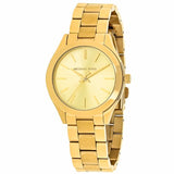 Buy Shop Michael Kors Mini Runway Slim Gold Dial Gold Steel Strap Watch for Women - MK3512 USA Online
