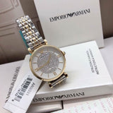 Buy Shop Emporio Armani Gianni T Bar White Dial Two Tone Steel Strap Watch For Women - AR8031 USA Online