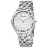 Buy Shop Calvin Klein Minimal White Dial Silver Mesh Bracelet Watch for Women - K3M2212Y USA Online