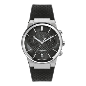 Buy Shop Salvatore Ferragamo Sapphire Chrono Black Dial Black Silicone Strap Watch for Men - SFME00121 USA Online