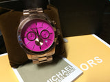 Buy Shop Michael Kors Runway Pink Dial Rose Gold Steel Strap Watch for Women - MK5931 USA Online