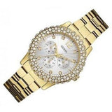 Buy Shop Guess Dazzler Diamonds Silver Dial Gold Steel Strap Watch for Women - W0335L2 USA Online