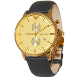 Buy Shop Emporio Armani Gianni Beige Dial Grey Leather Strap Watch For Men - AR0386 USA Online