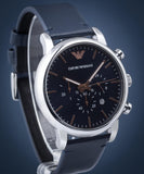 Buy Shop Emporio Armani Luigi Chronograph Blue Dial Blue Leather Strap Watch For Men - AR11451 USA Online