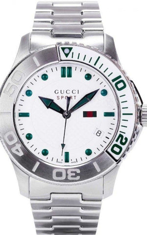 Buy Shop Gucci G Timeless Silver Dial Silver Steel Strap Watch For Men - YA126232 USA Online