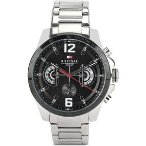 Buy Shop Tommy Hilfiger Decker Quartz Black Dial Silver Steel Strap Watch for Men - 1791472 USA Online