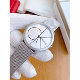 Buy Shop Calvin Klein Minimal White Dial Silver Mesh Bracelet Watch for Men - K3M5115X USA Online