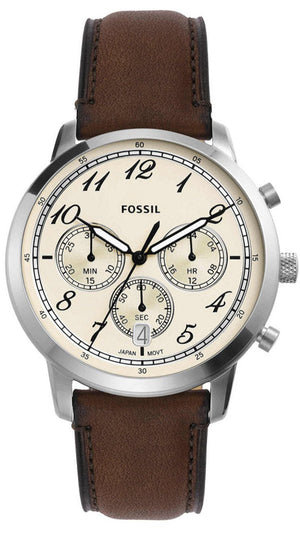 Buy Shop Fossil Neutra Chronograph White Dial Brown Leather Strap Watch for Men - FS6022 USA Online