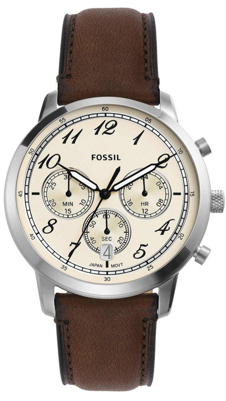 Buy Shop Fossil Neutra Chronograph White Dial Brown Leather Strap Watch for Men - FS6022 USA Online