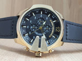 Buy Shop Diesel Mega Chief Chronograph Black Dial Black Leather Strap Watch For Men - DZ4344 USA Online
