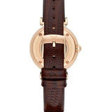 Buy Shop Emporio Armani Meccanico Skeleton Mother of Pearl Dial Brown Leather Strap Watch For Women - AR1993 USA Online