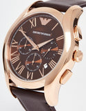 Buy Shop Emporio Armani Chronograph Brown Dial Brown Leather Strap Watch For Men - AR1701 USA Online