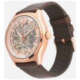 Buy Shop Emporio Armani Meccanico White Skeleton Dial Brown Leather Strap Watch For Men - AR60005 USA Online