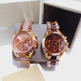 Buy Shop Michael Kors Bradshaw Chronograph Brown Dial Two Tone Steel Strap Watch For Women - MK5944 USA Online