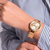 Buy Shop Guess Montage Quartz Gold Dial Gold Steel Strap Watch For Women - GW0588L1 USA Online
