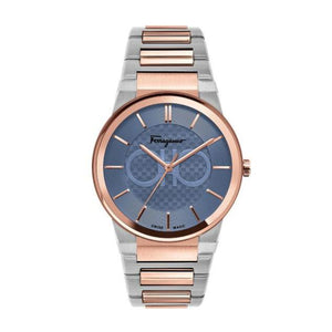 Buy Shop Salvatore Ferragamo Sapphire Blue Dial Two Tone Steel Strap Watch for Men - SFHP007-20 USA Online