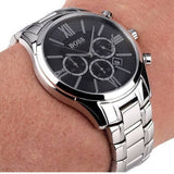 Buy Shop Hugo Boss Ambassador Chronograph Black Dial Silver Steel Strap Watch For Men - HB1513196 USA Online