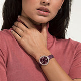 Buy Shop Swarovski Crystal Frost Red Dial Red Leather Strap Watch for Women - 5484064 USA Online