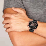 Buy Shop Diesel BAMF Chronograph Black Dial Black Leather Strap Watch For Men - DZ7346 USA Online