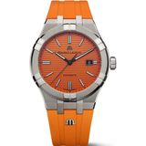 Maurice Lacroix Aikon Limited Edition Automatic Date Orange Dial Silver Steel Strap Watch For Men - AI6008-SS00F-530-1