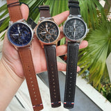 Buy Shop Tommy Hilfiger Multi Function Chronograph Black Dial Brown Leather Strap Watch for Men - 1791631 USA Online