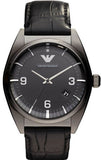 Buy Shop Emporio Armani Franco Black Dial Black Leather Strap Watch For Men - AR0368 USA Online