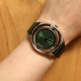 Buy Shop Marc Jacobs Tether Transparent Green Dial Green Leather Strap Watch for Women - MBM1378 USA Online