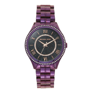 Buy Shop Michael Kors Lauryn Black Dial Purple Steel Strap Watch for Women - MK3724 USA Online