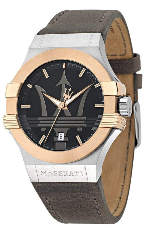 Buy Shop Maserati Potenza Black Dial Brown Leather Strap Watch For Men - R8851108014 USA Online