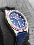 Buy Shop Breitling Chronomat Automatic 36 South Sea Blue Dial Blue Leather Strap Watch for Women - A10380611C1P1 USA Online