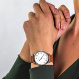 Buy Shop Marc Jacobs Baker White Dial Brown Leather Strap Watch for Women - MBM1265 USA Online