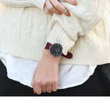 Buy Shop Daniel Wellington Classic Roselyn Black Dial Maroon Nylon Strap Watch For Women - DW00100274 USA Online