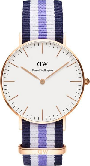 Buy Shop Daniel Wellington Classic Trinity White Dial Three Tone Nylon Strap Watch For Women - 0509DW USA Online