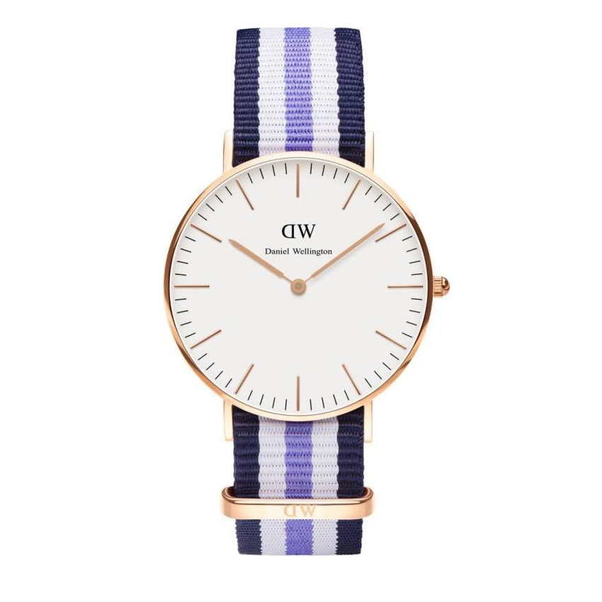 Buy Shop Daniel Wellington Classic Trinity White Dial Three Tone Nylon Strap Watch For Women - 0509DW USA Online