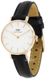 Buy Shop Daniel Wellington Classic Petite Sheffield White Dial Black Leather Strap Watch For Women - DW00100230 USA Online