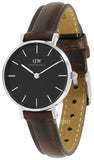 Buy Shop Daniel Wellington Classic Petite Bristol Black Dial Brown Leather Strap Watch For Women - DW00100233 USA Online