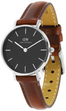 Buy Shop Daniel Wellington Classic Petite St Mawes Black Dial Brown Leather Strap Watch For Women - DW00100237 USA Online