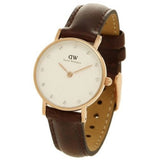Buy Shop Daniel Wellington Classy Bristol White Dial Brown Leather Strap Watch For Women - DW00100062 USA Online