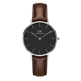 Buy Shop Daniel Wellington Classic Petite Bristol Black Dial Brown Leather Strap Watch For Women - DW00100177 USA Online