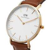 Buy Shop Daniel Wellington Classic St. Mawes White Dial Brown Leather Strap Watch for Men - DW00100035 USA Online